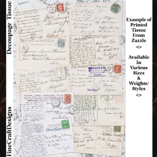 Papier Mousseline Dix cartes postales anciennes manuscrites ES1 déco