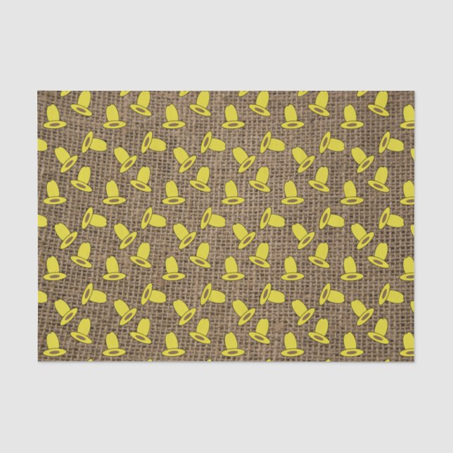 Papier Mousseline Dix Casquette Gallon sur Burlap (Recto)