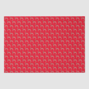 Papier Mousseline Doberman Pinscher Chien de Noël Silhouette Rouge