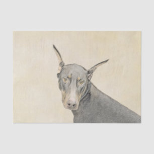 Papier Mousseline Doberman Pinscher Peinture - Art Chien original