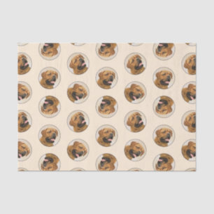 Papier Mousseline Dogue de Bordeaux Peinture Artisanale Originale Ch