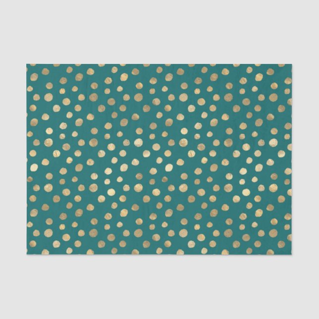Papier Mousseline Doigts turquoise et Gold Foil (Recto)