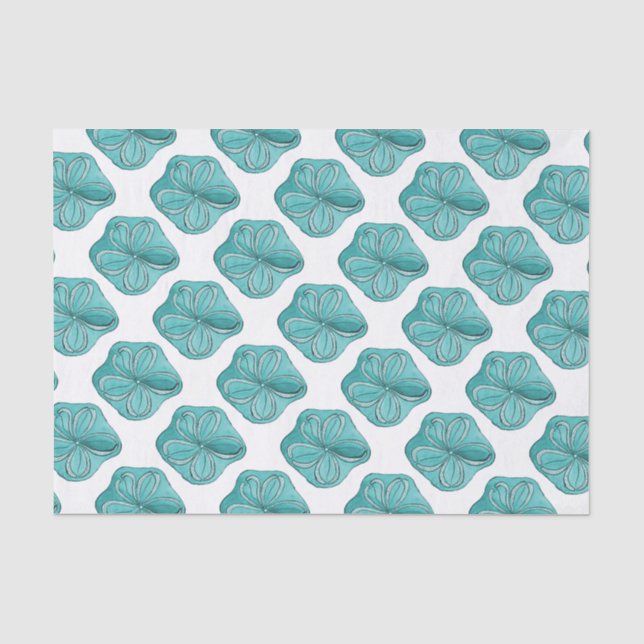 Papier Mousseline Dollar de sable bleu (Recto)