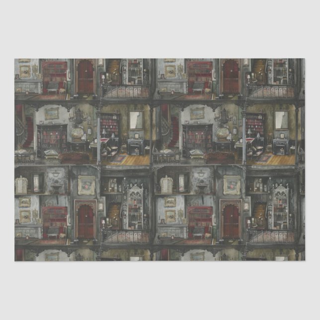 Papier Mousseline Dollshouse gothique victorienne Dark Academia (Recto)