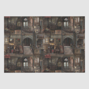 Papier Mousseline Dollshouse victorienne gothique hantée avec poupée