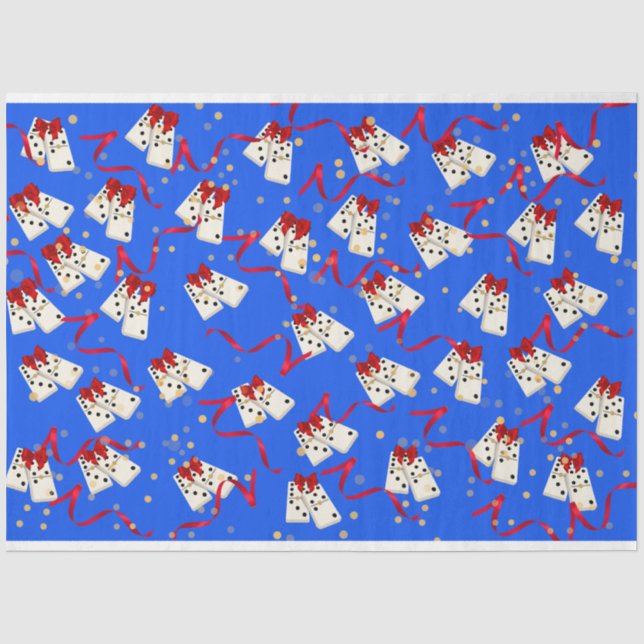 Papier Mousseline Domino enveloppement cadeau à thème - Noël (Recto)
