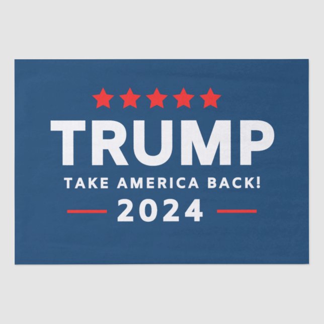 Papier Mousseline Donald Trump 2024 et l'Amérique (Recto)