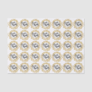 Papier Mousseline Donner Tanks-Black texte avec Gold Wreath