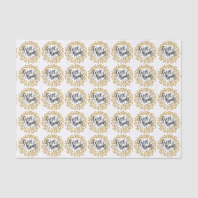 Papier Mousseline Donner Tanks-Black texte avec Gold Wreath (Recto)
