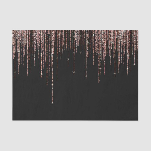 Papier Mousseline Dory Rose Noire Gold Sparkly Glitter Fringe (Recto)