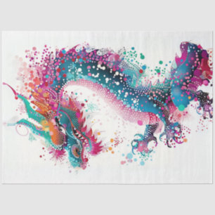 Papier Mousseline Dot Peint Arc-en-ciel Couleurs Dragon Découpage
