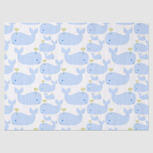 Papier Mousseline Douche infantile de cadeau de baleines de bleus