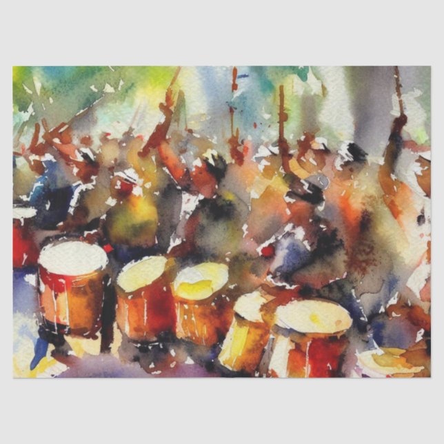 Papier Mousseline Douze jours de Noël : Drummers Drumming (A), (Recto)