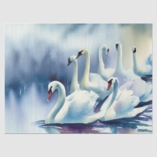 Papier Mousseline Douze jours de Noël : Natation A des cygnes (A),