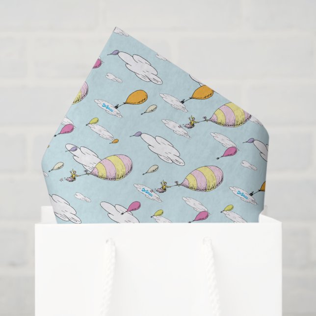 Papier Mousseline Dr Seuss | Oh, les endroits où vous irez ! (Sac cadeau)