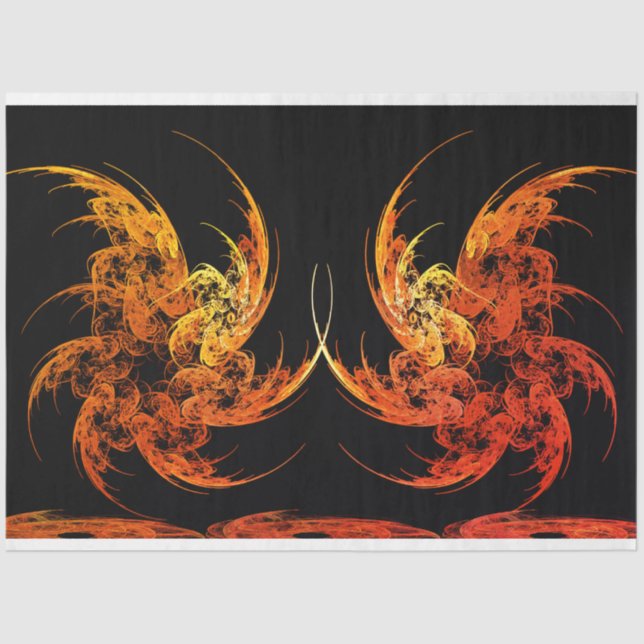 Papier Mousseline Dragon Battle Fractal Art Decoupage (Recto)