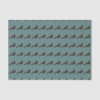Papier Mousseline Dragon Bird motif géométrique papier tissu turquoi