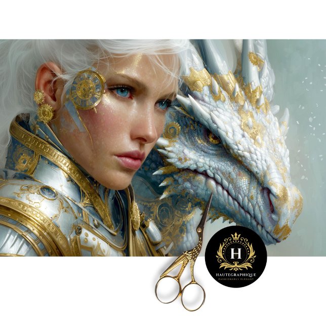 Papier Mousseline Dragon blanc Steampunk Imaginaire Art Découpage (Créateur téléchargé)