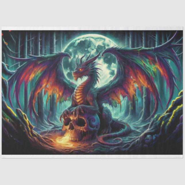 Papier Mousseline Dragon crâne (Recto)