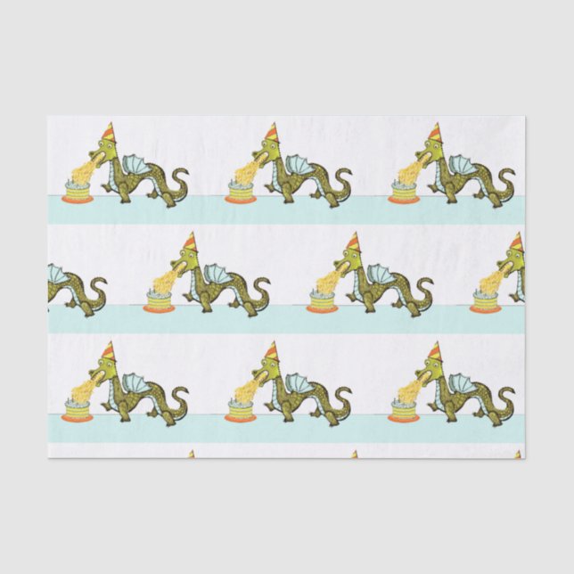 Papier Mousseline Dragon d'anniversaire (Recto)