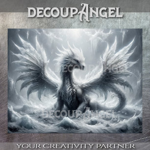 Papier Mousseline Dragon De Glace - Découpage