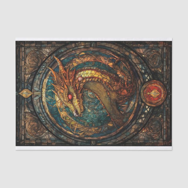 Papier Mousseline Dragon en verre tendu (Recto)