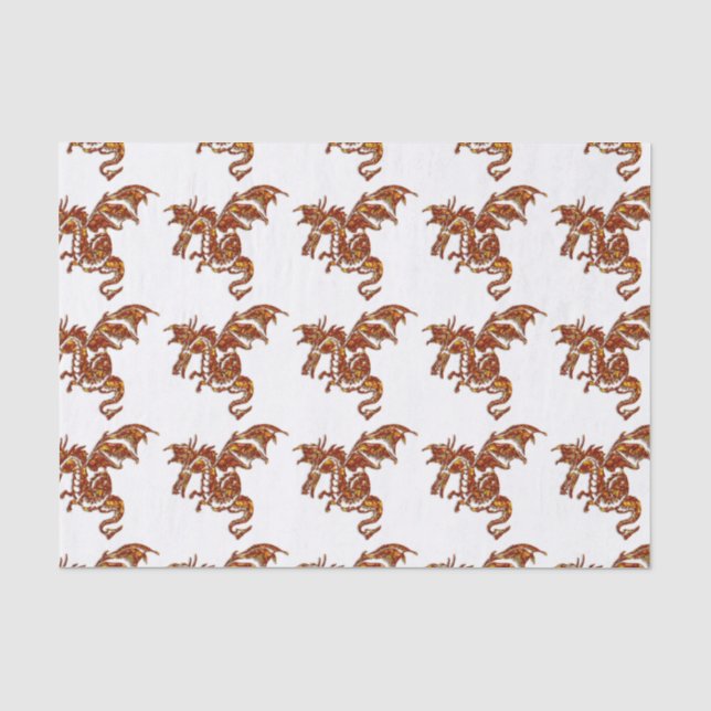 Papier Mousseline Dragon flamboyant (Recto)