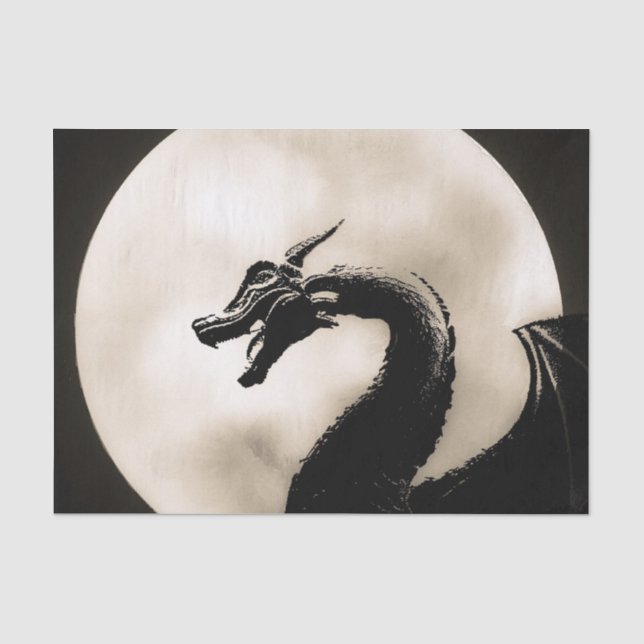 Papier Mousseline Dragon Lune (Recto)