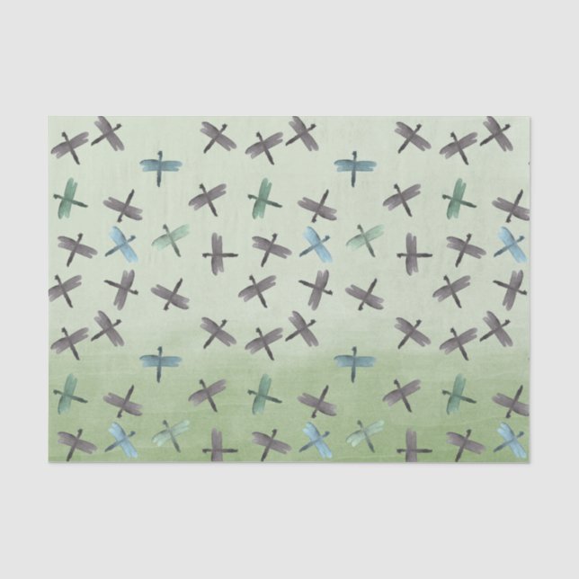 Papier Mousseline Dragonflies d'aquarelle (Recto)