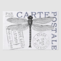 Dragonfly Carte Postale Français Postmark Decoupag