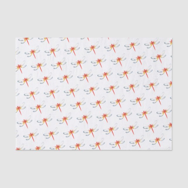 Papier Mousseline Dragonfly rouge (Recto)