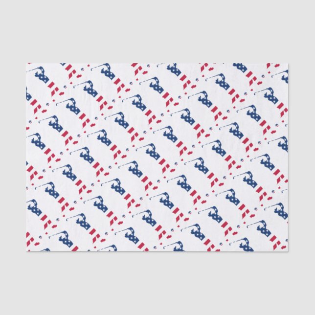 Papier Mousseline Drapeau américain de golf (Recto)