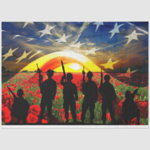 Papier Mousseline Drapeau américain des soldats patriotiques