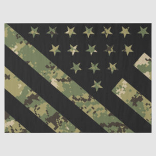 Papier Mousseline Drapeau américain du Camouflage numérique militair