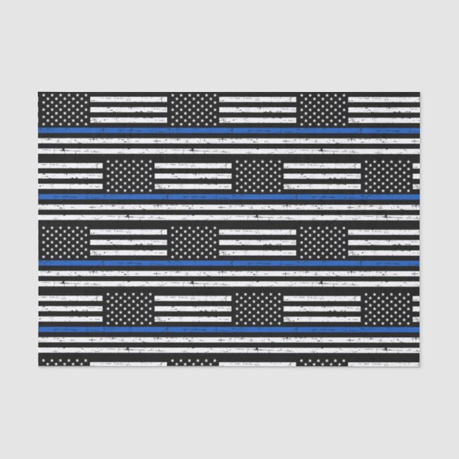 Papier Mousseline Drapeau américain d'un officier de police (Recto)