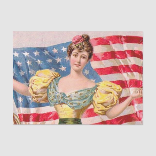 Papier Mousseline Drapeau américain Lady Liberty Independence (Recto)