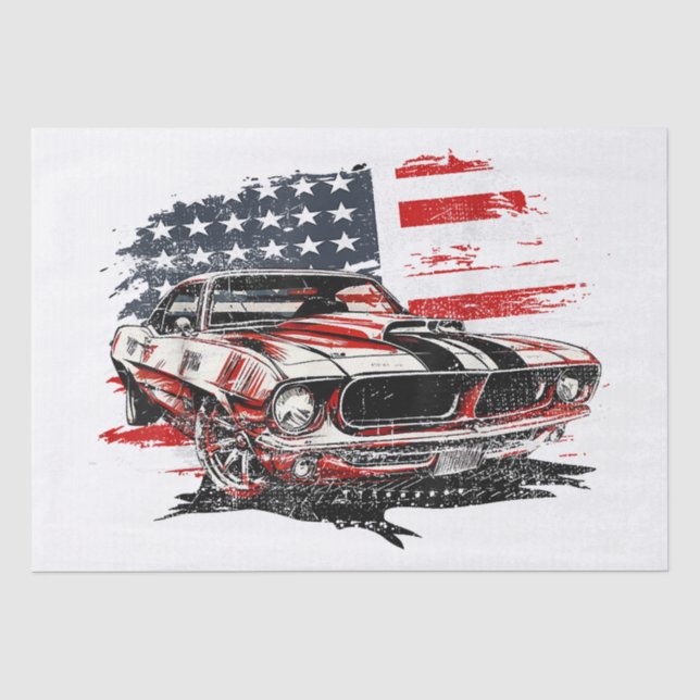 Papier Mousseline Drapeau américain patriotique (Recto)