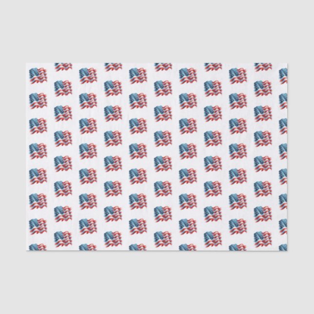 Papier Mousseline Drapeau américain Rouge Blanc et Bleu thème (Recto)