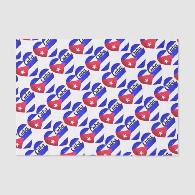 Papier Mousseline Drapeau cardiaque cubain (Recto)