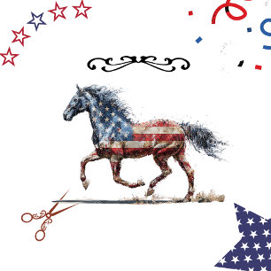 Papier Mousseline Drapeau Cheval Drapeau Patriotique Média Mixte