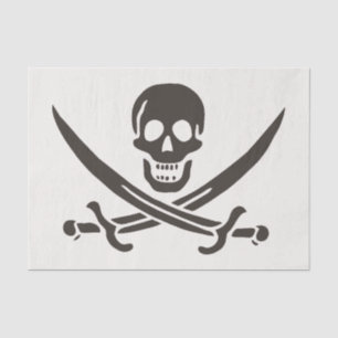 Papier Mousseline Drapeau de crâne obsidien Drapeau de pirate Calico