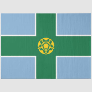 Papier Mousseline Drapeau de Derbyshire (Comté d'Angleterre, Royaume