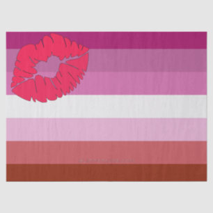 Papier Mousseline Drapeau de fierté lesbienne lipstick SlipperyJoe f