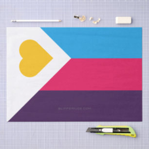 Papier Mousseline Drapeau de fierté polyamoureuse tricolore de Slipp