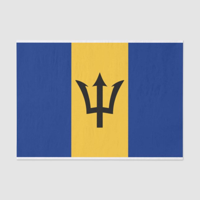 Papier Mousseline Drapeau de la Barbade papier de tissus (Recto)