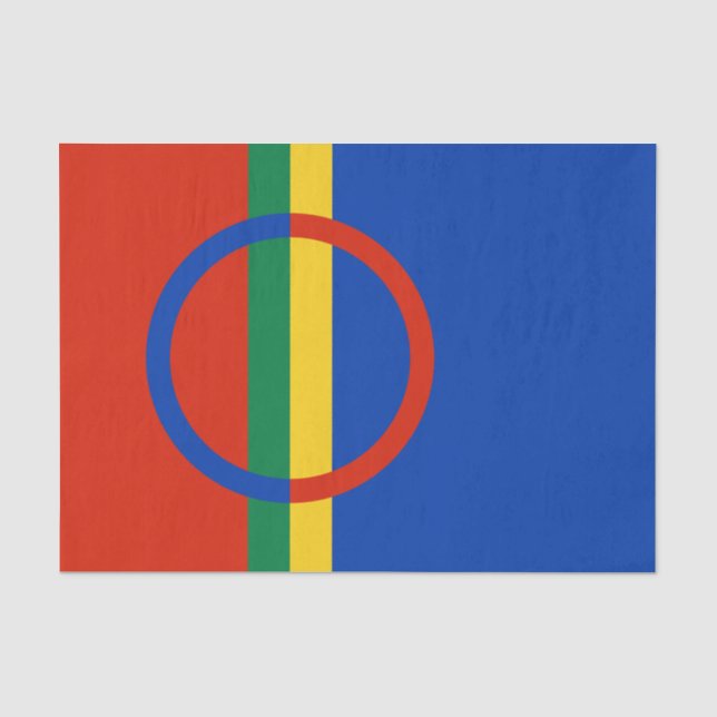 Papier Mousseline Drapeau de la Laponie (Noël) (Sami) (Laplander) (Recto)