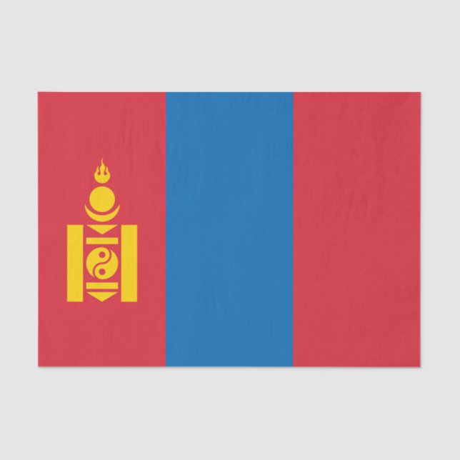Papier Mousseline Drapeau de la Mongolie (Recto)