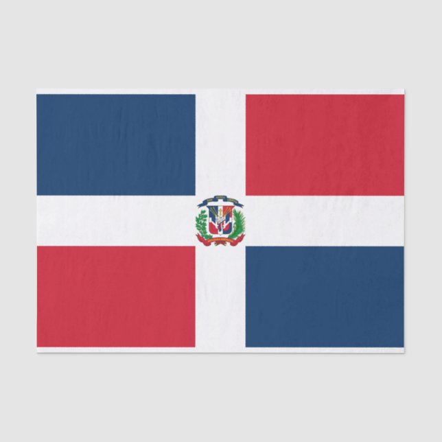 Papier Mousseline Drapeau de la République Dominicaine (Recto)