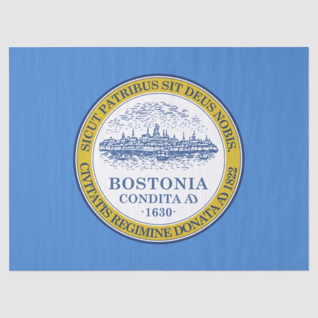 Papier Mousseline Drapeau de la ville de Boston (Massachusetts) (Recto)