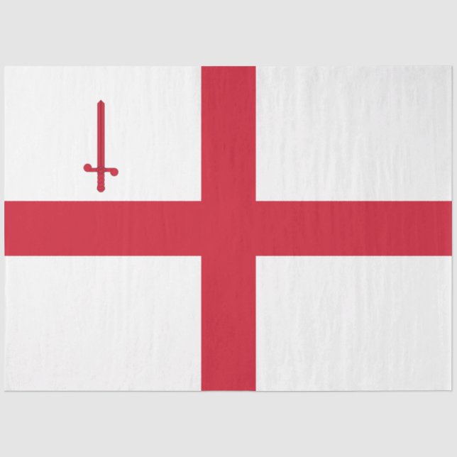 Papier Mousseline Drapeau de la ville de Londres (Angleterre) (capit (Recto)